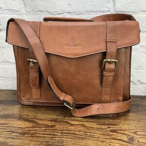 Conkca London Genuine Leather Vintage Laptop Messenger Briefcase Bag